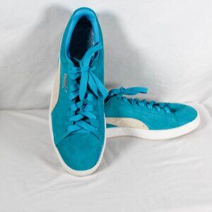 PUMA Suede Classic Aqua Blue White Mens Size 13 Sneaker Tennis Shoe